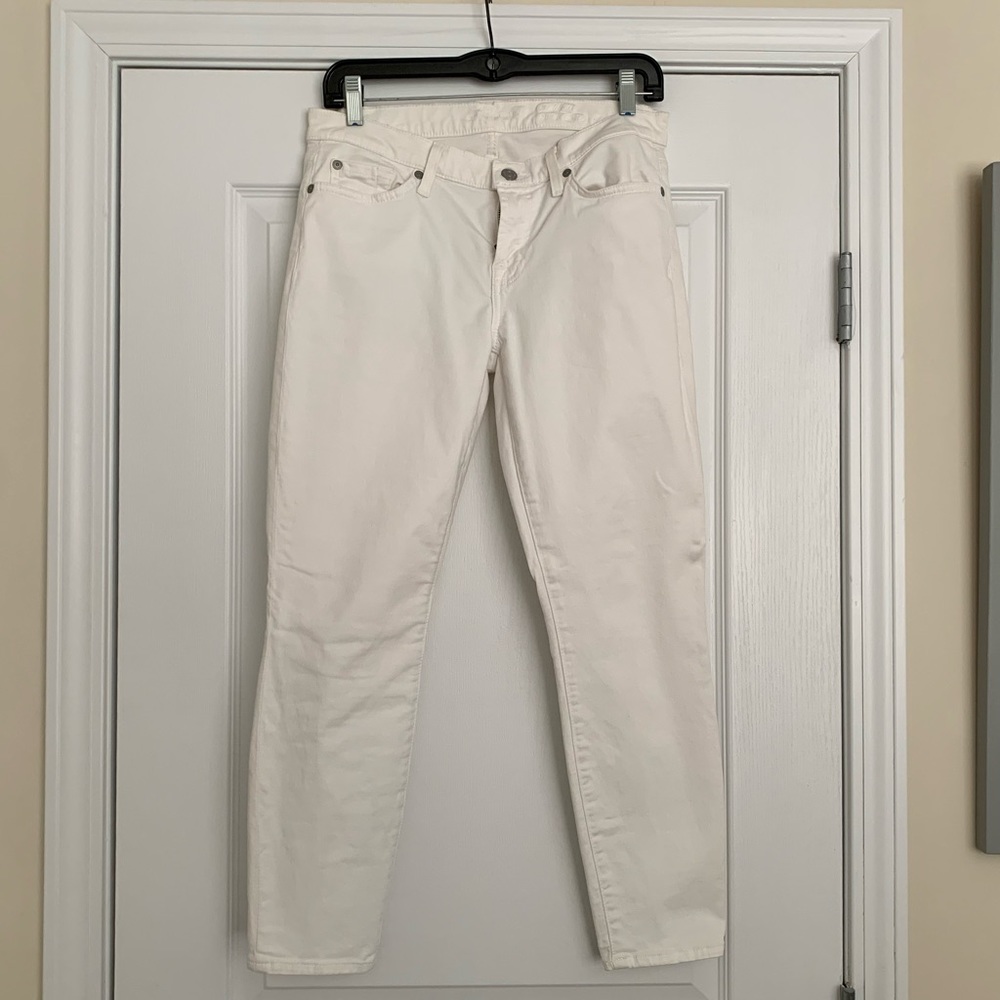 7 for all Mankind Cropped Gwenevere, size 28 white